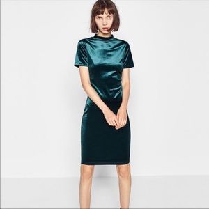 Green velvet dress
